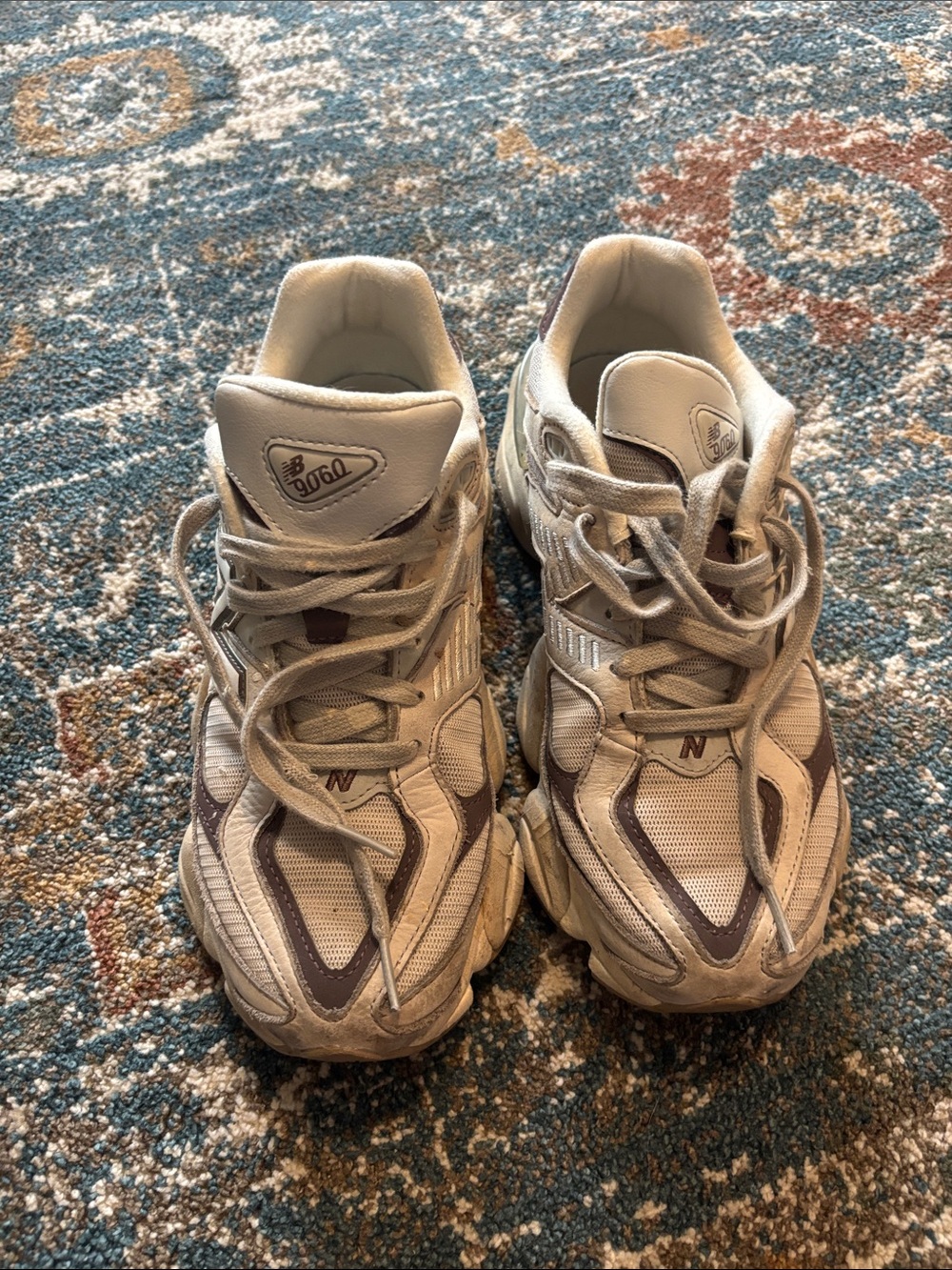 New Balance 9060 Beige and Brown Sneakers